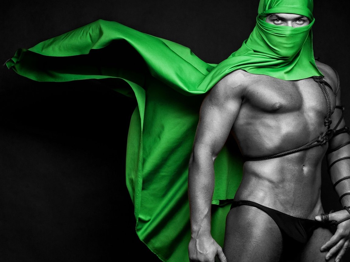 Обои зелёный, парень, фигура, платок, атлет, brawny male, green veil, green, guy, figure, shawl, athlete разрешение 1920x1080 Загрузить