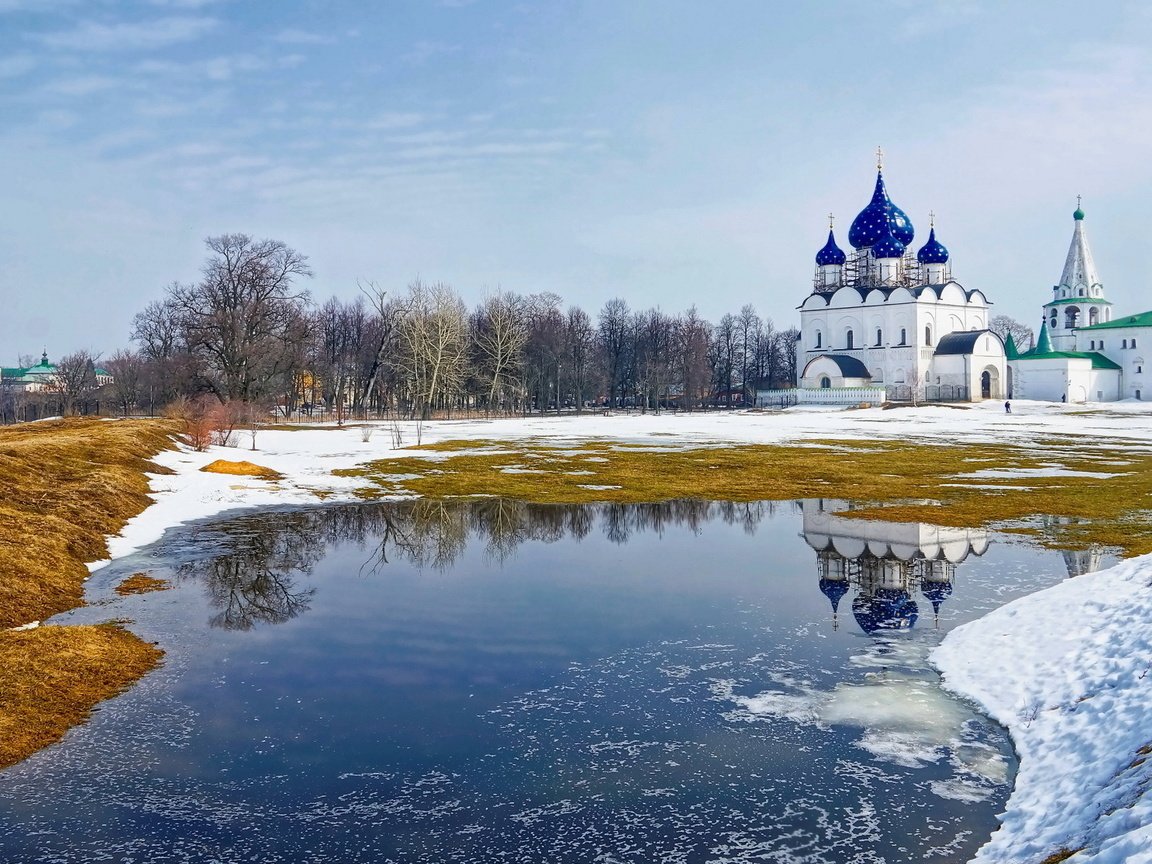 Обои река, храм, суздаль, river, temple, suzdal разрешение 1920x1200 Загрузить