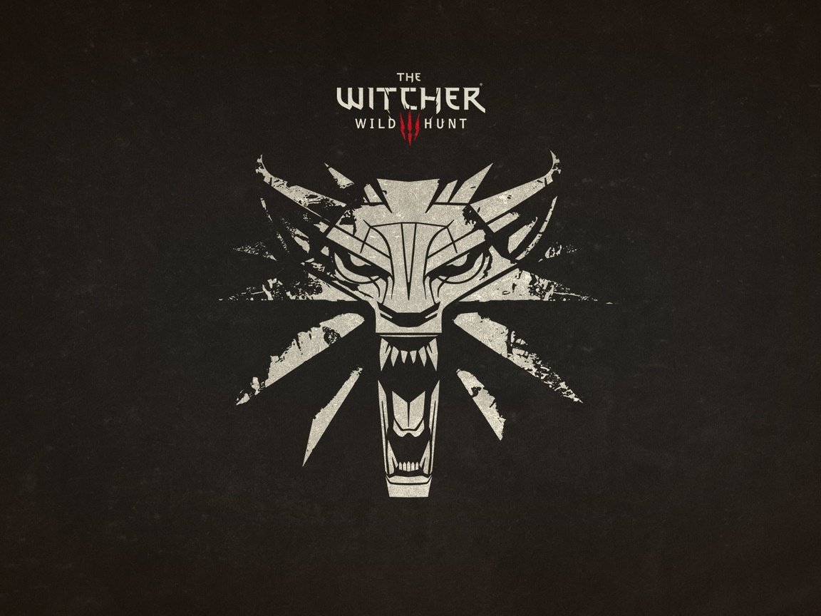 Обои логотип the witcher 3 wild hunt с волчьим аму, logo the witcher 3 wild hunt wolf amu разрешение 1920x1080 Загрузить