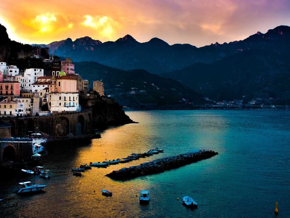 Обои побережье амальфи, the amalfi coast разрешение 2560x1440 Загрузить