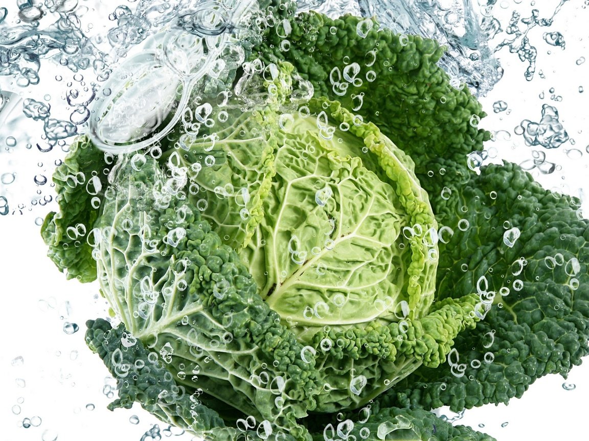Обои вода, брызги, овощи, капуста, water, squirt, vegetables, cabbage разрешение 2560x1600 Загрузить