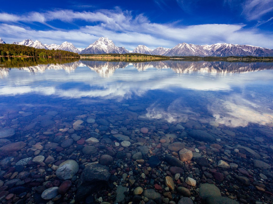 Обои озеро, горы, отражение, сша, вайоминг, национальный парк, lake, mountains, reflection, usa, wyoming, national park разрешение 2048x1365 Загрузить