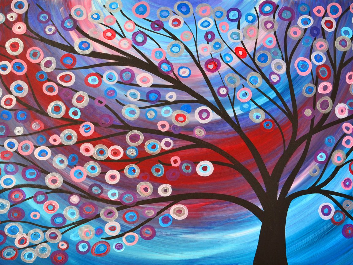 Обои арт, рисунок, дерево, цвет, art, figure, tree, color разрешение 3385x2328 Загрузить