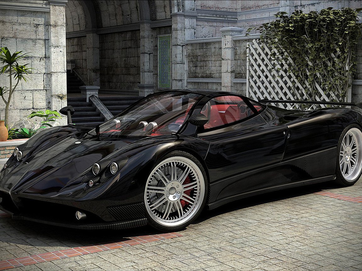 Обои машина, авто, дом, двор, zonda f, machine, auto, house, yard разрешение 1920x1200 Загрузить