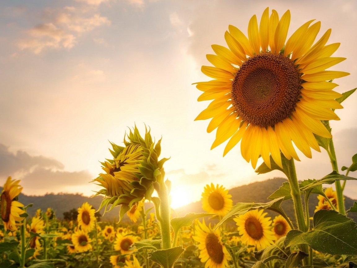 Обои цветы, природа, макро, поле, подсолнух, желтые, flowers, nature, macro, field, sunflower, yellow разрешение 1920x1280 Загрузить