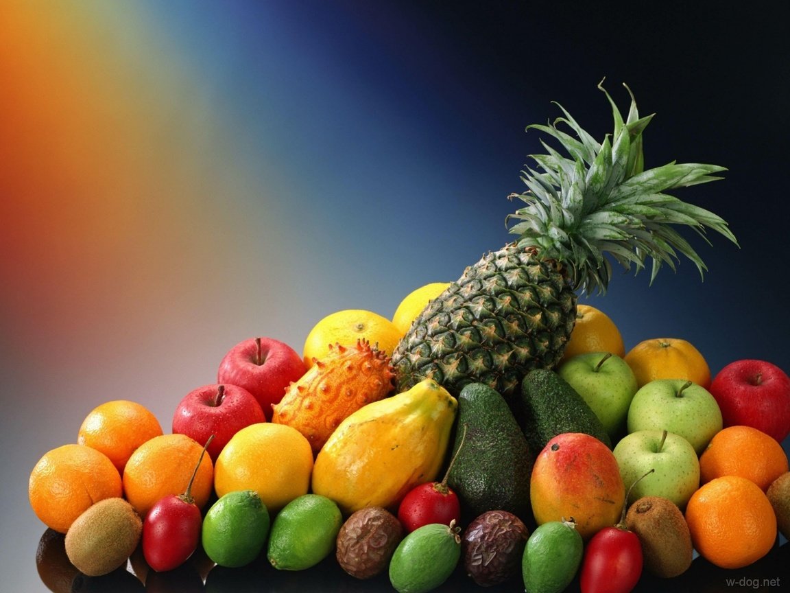 Обои фрукты, манго, яблоки, фейхоа, апельсины, экзотические фрукты, лимон, лайм, киви, ананас, авокадо, fruit, mango, apples, feijoa, oranges, exotic fruits, lemon, lime, kiwi, pineapple, avocado разрешение 1920x1440 Загрузить