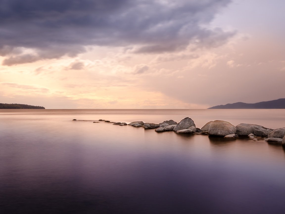 Обои камни, закат, пляж, океан, ванкувер, британская колумбия, stones, sunset, beach, the ocean, vancouver, british columbia разрешение 3360x2100 Загрузить