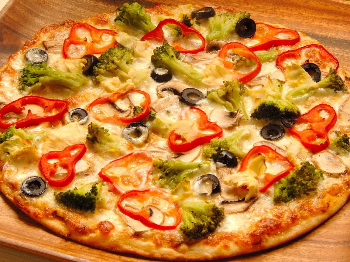 Обои оливки, перец, пицца, брокколи, olives, pepper, pizza, broccoli разрешение 1920x1200 Загрузить