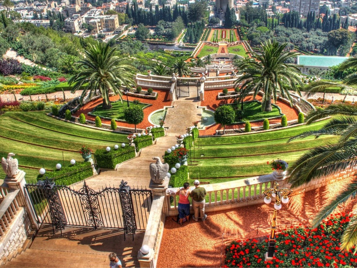 Обои израиль, хайфа, бахайские сады, всемирный центр бахаи, israel, haifa, the bahai gardens, the bahá'í world centre разрешение 1920x1200 Загрузить