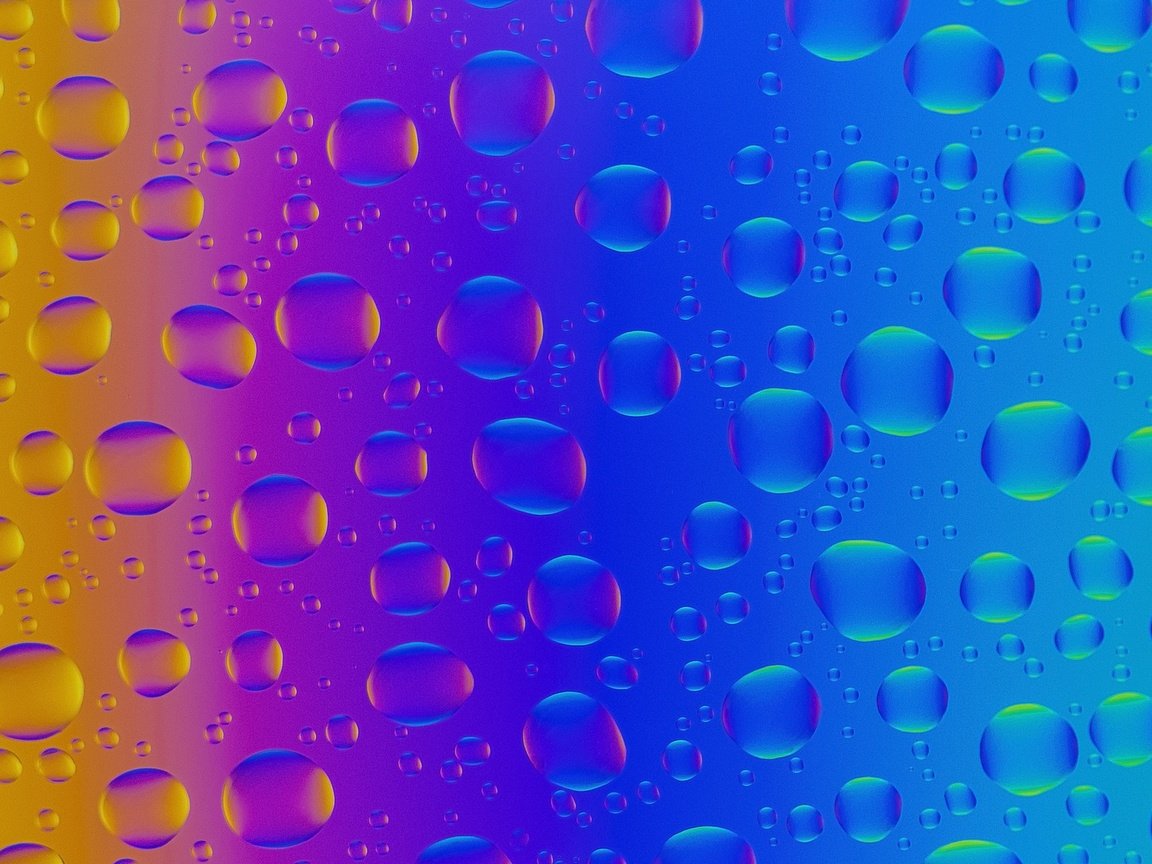 Обои свет, капли, цвет, радуга, стекло, пузырьки, light, drops, color, rainbow, glass, bubbles разрешение 1920x1200 Загрузить