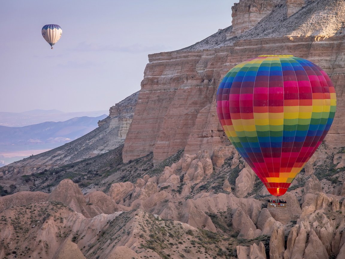 Обои горы, спорт, воздушные шары, mountains, sport, balloons разрешение 2560x1600 Загрузить