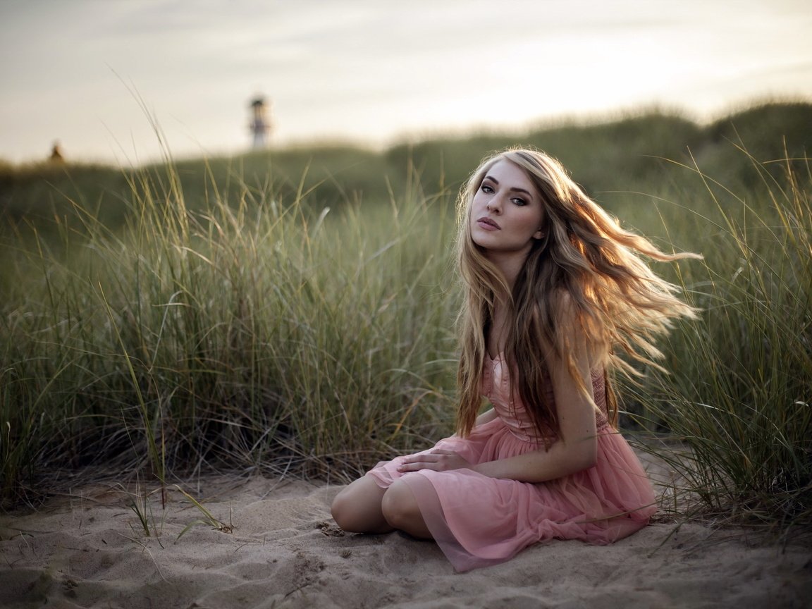 Обои трава, девушка, поза, блондинка, поле, лето, grass, girl, pose, blonde, field, summer разрешение 2048x1365 Загрузить