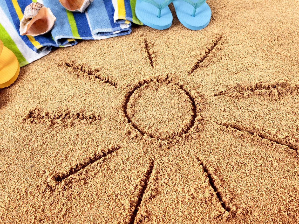 Обои песок, сланцы, пляж, летнее, лето, аксессуаров, очки, отдых, вс, полотенце, песка, каникулы, vacation, sand, slates, beach, summer, accessories, glasses, stay, sun, towel разрешение 2880x1920 Загрузить