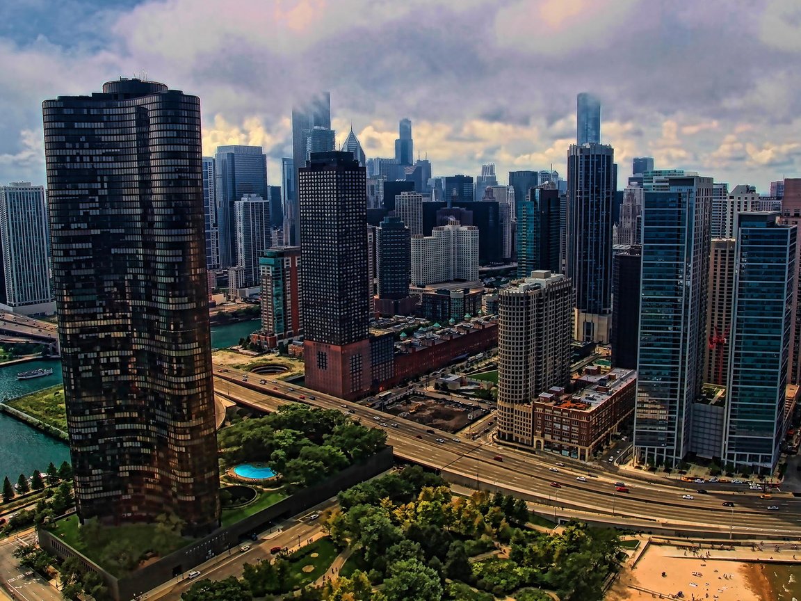 Обои облако, город, небоскребы, мегаполис, сша, чикаго, сhicago, cloud, the city, skyscrapers, megapolis, usa, chicago разрешение 1920x1200 Загрузить