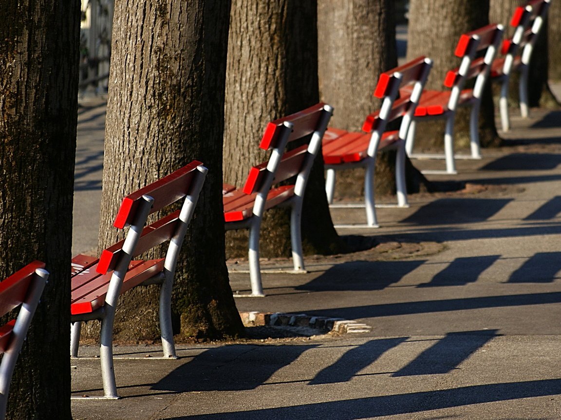 Обои город, улица, скамьи, the city, street, bench разрешение 2560x1600 Загрузить