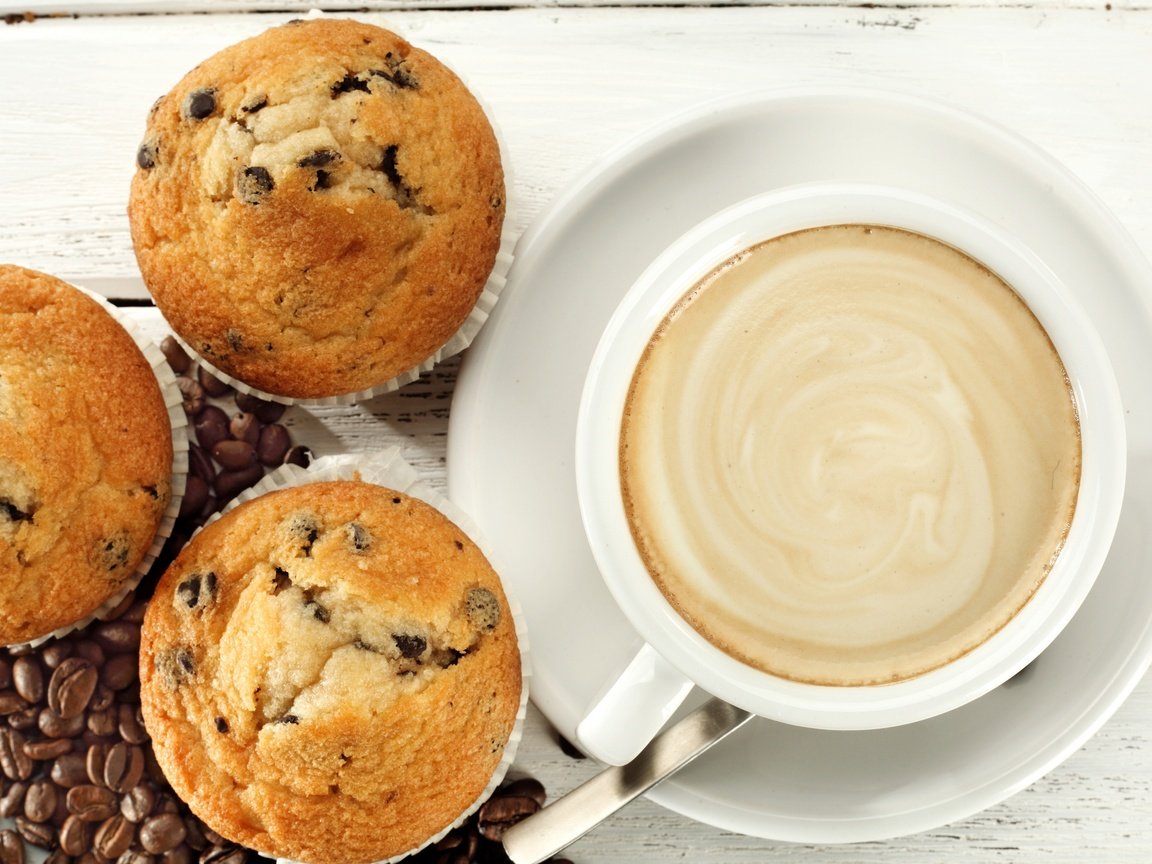 Обои кофе, завтрак, кубок, кексы, капкейк, бобы, coffee, breakfast, cup, cupcakes, cupcake, beans разрешение 2880x1920 Загрузить