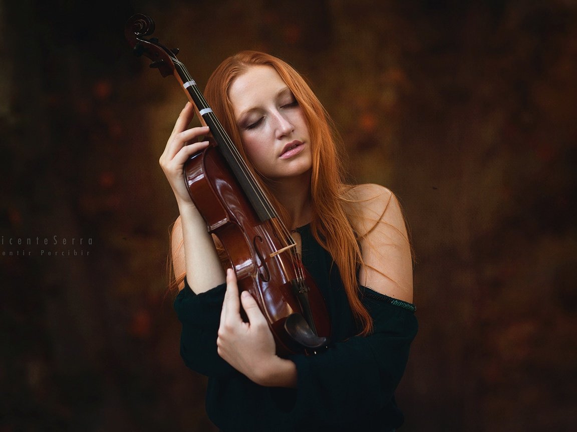Обои девушка, скрипка, музыка, girl, violin, music разрешение 2048x1256 Загрузить