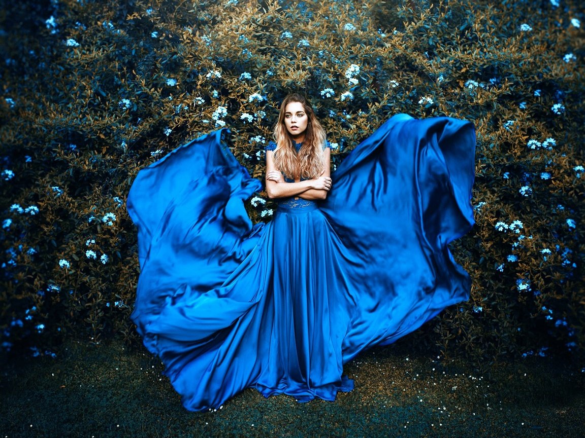 Обои цветы, девушка, платье, взгляд, волосы, ronny garcia, bluish, flowers, girl, dress, look, hair разрешение 2000x1333 Загрузить