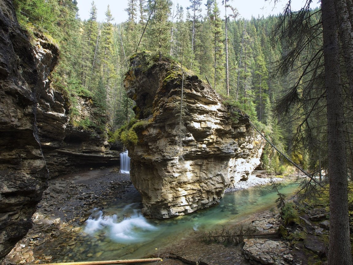 Обои река, скалы, пейзаж, водопад, каньон, канада, river, rocks, landscape, waterfall, canyon, canada разрешение 2048x1365 Загрузить