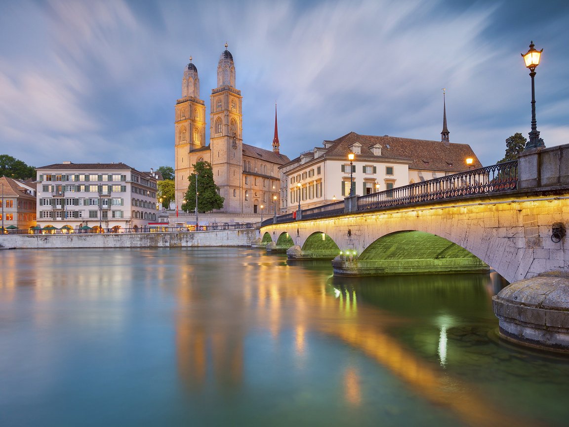 Обои мост, город, швейцария, цюрих, bridge, the city, switzerland, zurich разрешение 1920x1200 Загрузить