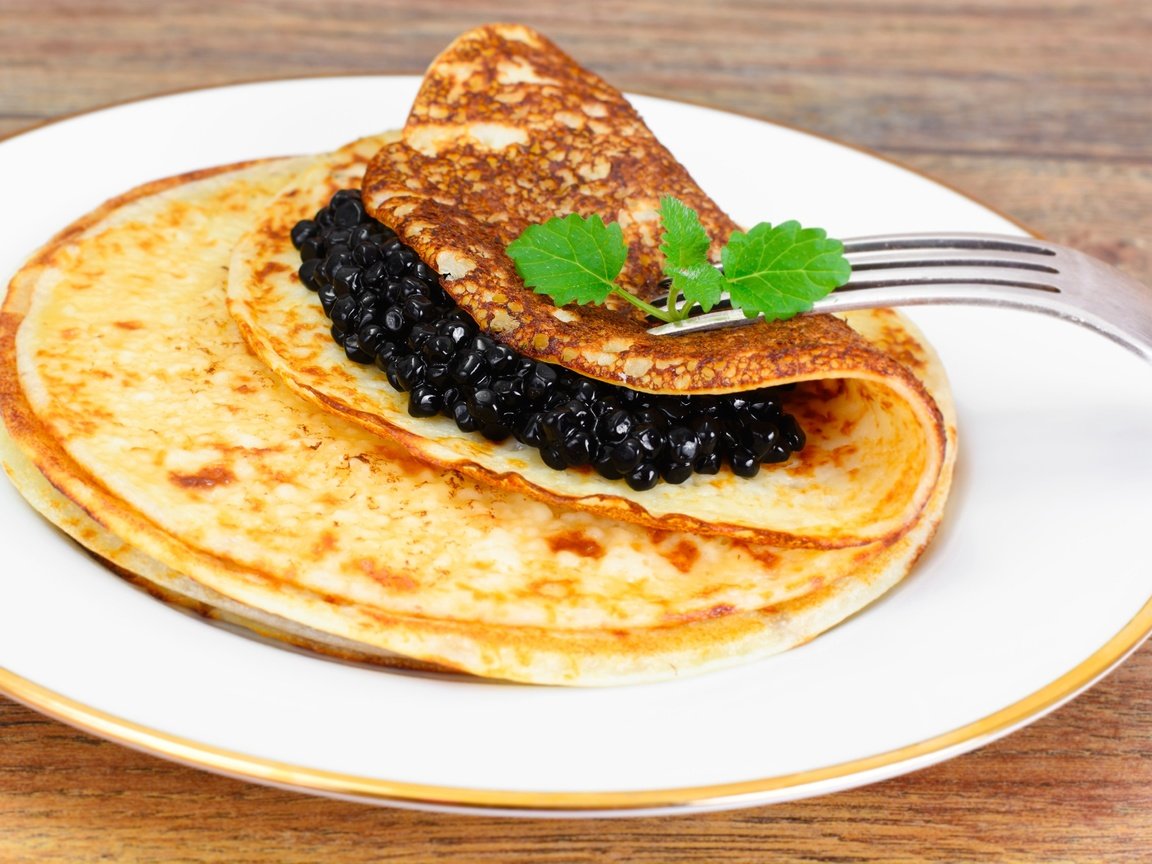 Обои блинчики, икра, блины, черная икра, pancakes, caviar, black caviar разрешение 2880x1920 Загрузить