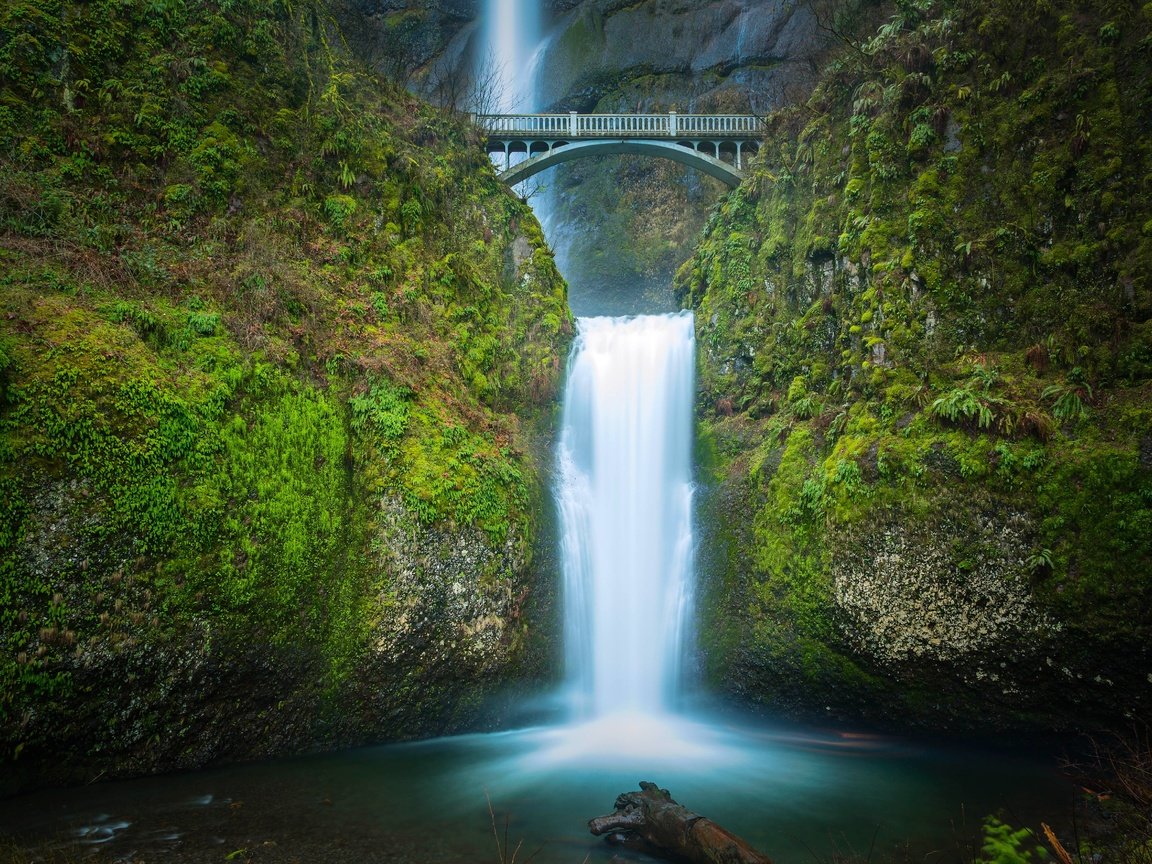 Обои мост, водопад, сша, сумерки, орегон, водопад малтнома, bridge, waterfall, usa, twilight, oregon, the multnomah falls разрешение 5304x3536 Загрузить