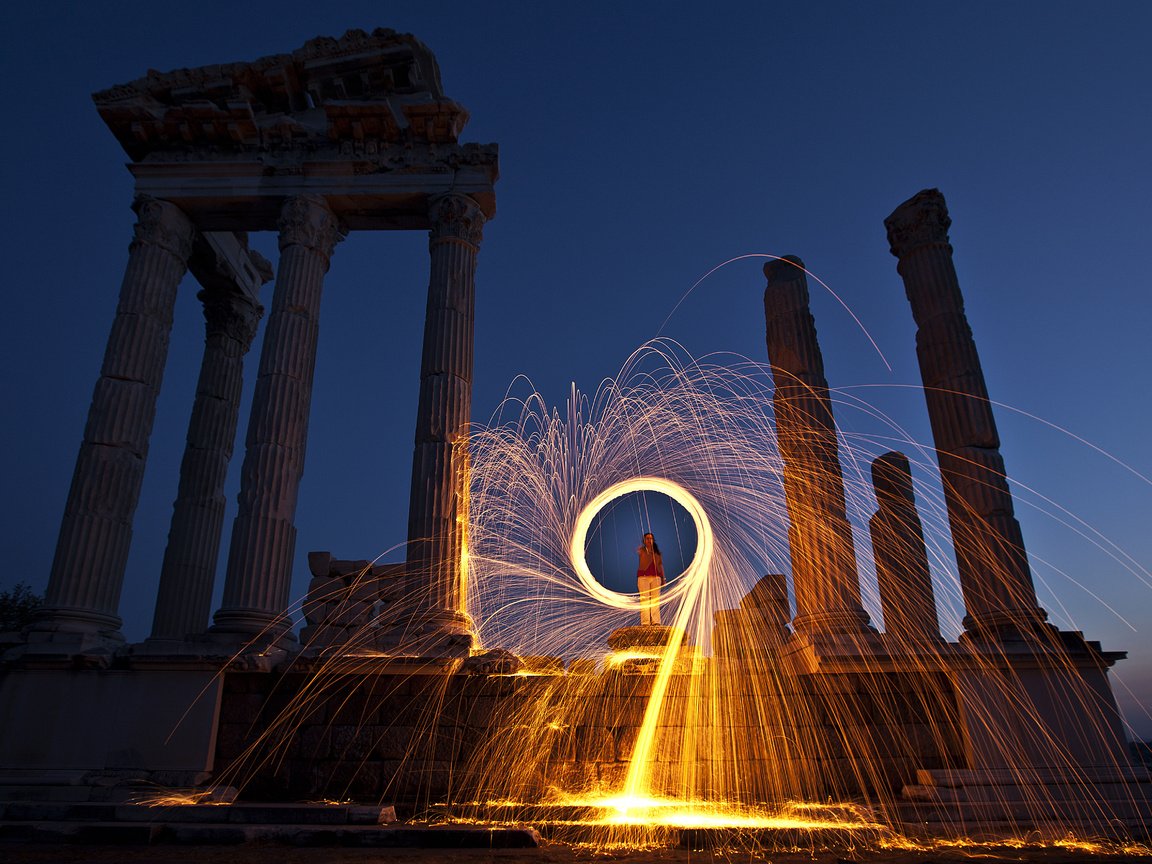 Обои небо, город, руины, греция, храм посейдона, the sky, the city, ruins, greece, temple of poseidon разрешение 5000x3512 Загрузить