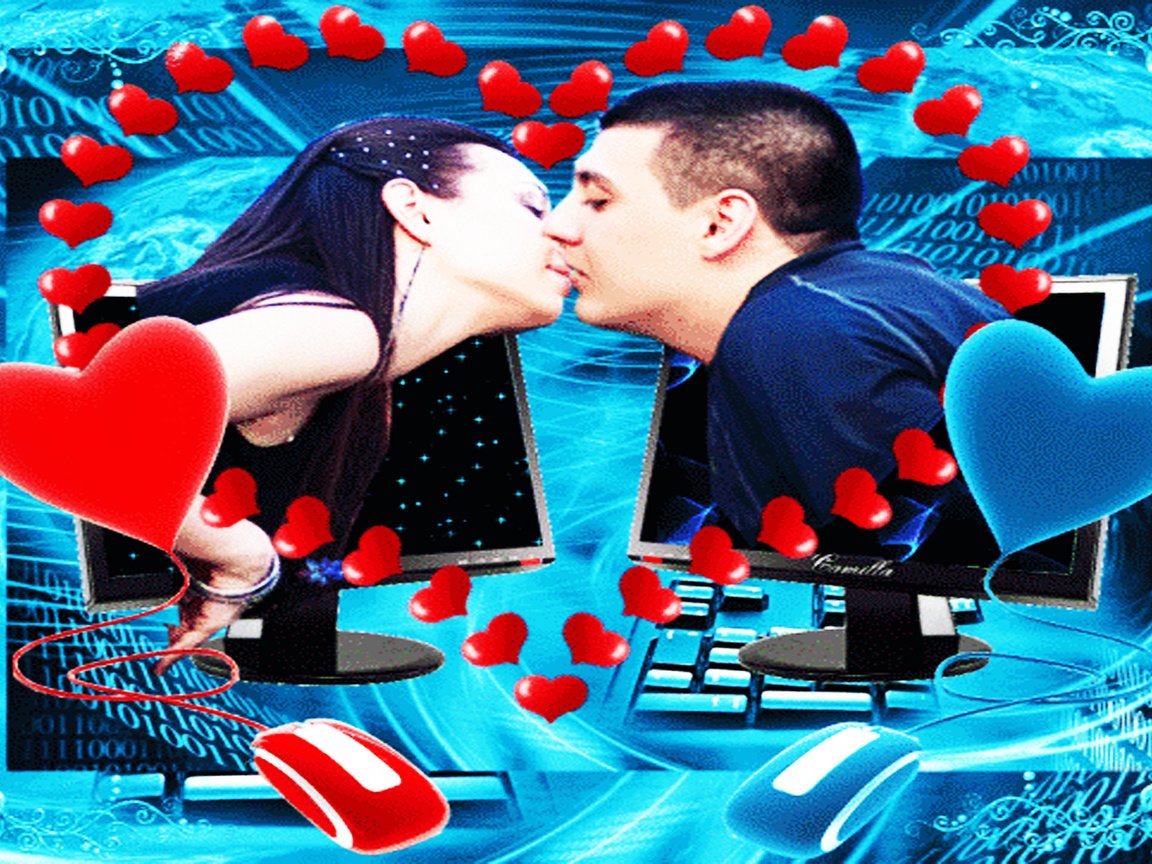 Обои любовь, интернет, поцелуй, расстояние, love, internet, kiss, distance разрешение 1920x1080 Загрузить