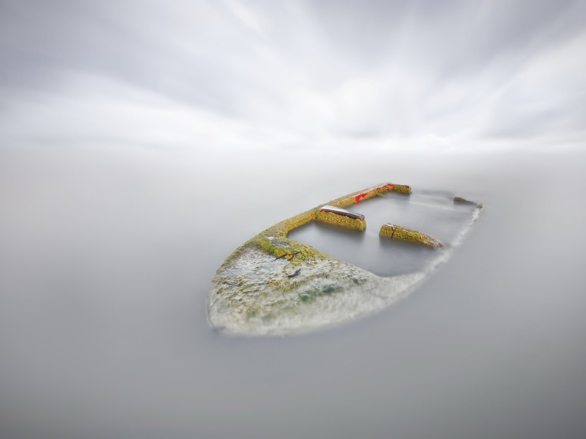 Обои озеро, природа, туман, лодка, lake, nature, fog, boat разрешение 2048x1365 Загрузить