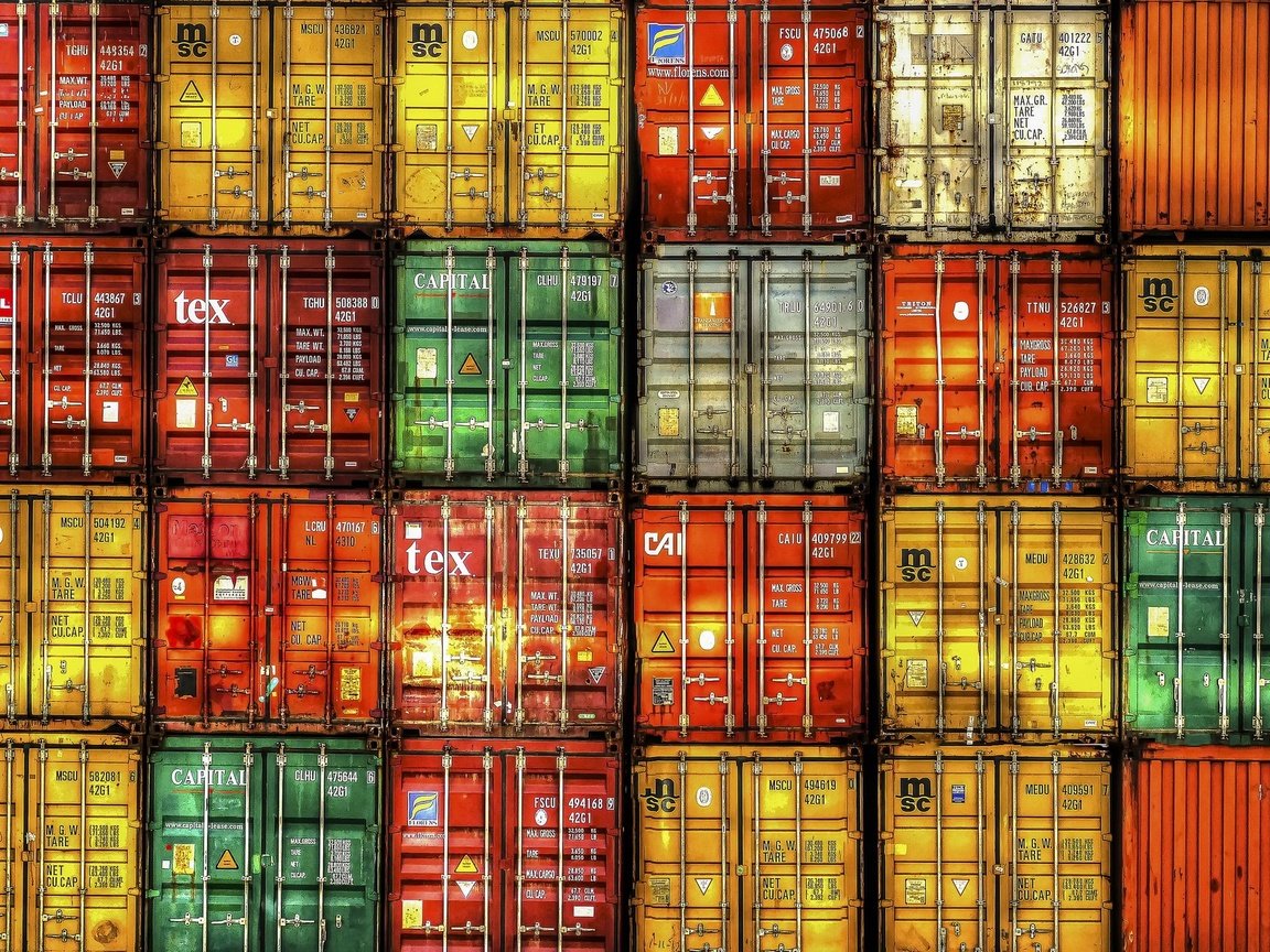 Обои фон, цвет, контейнеры, груз, контейнер, background, color, containers, cargo, container разрешение 1920x1280 Загрузить