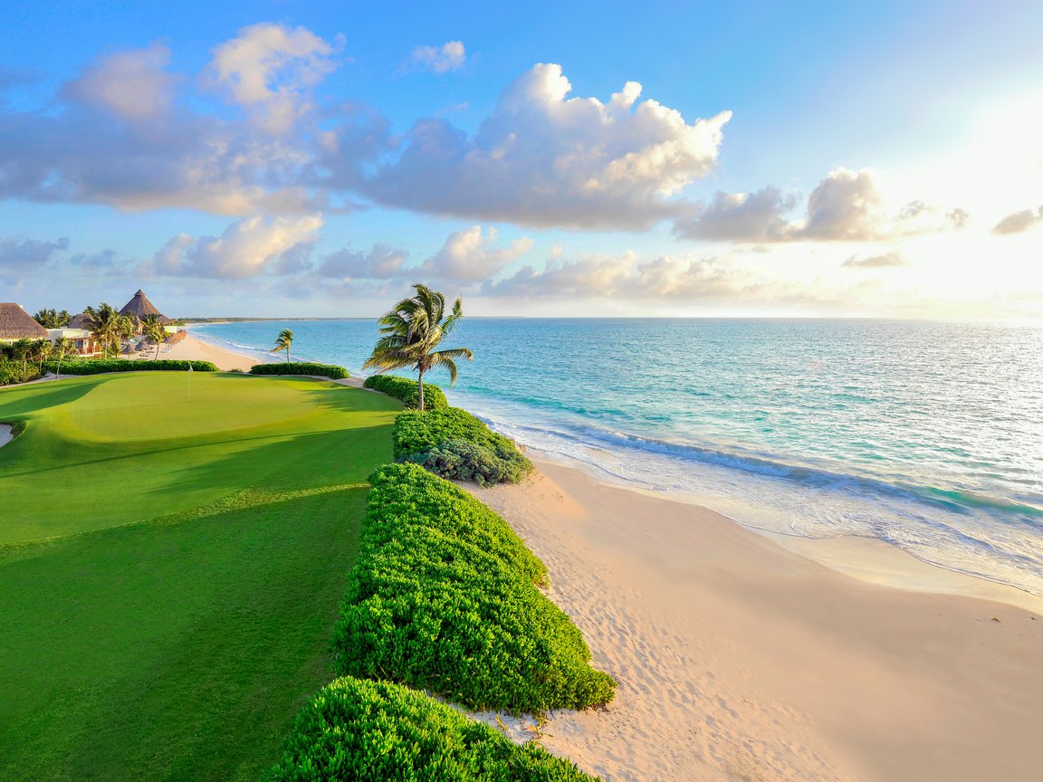Обои море, пляж, тропики, гольф-клуб, sea, beach, tropics, golf club разрешение 7150x4557 Загрузить