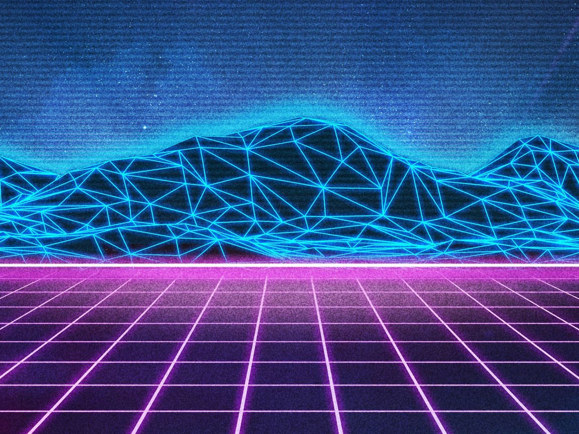 Обои неон, вектор, графика, retrowave, neon, vector, graphics разрешение 2560x1440 Загрузить