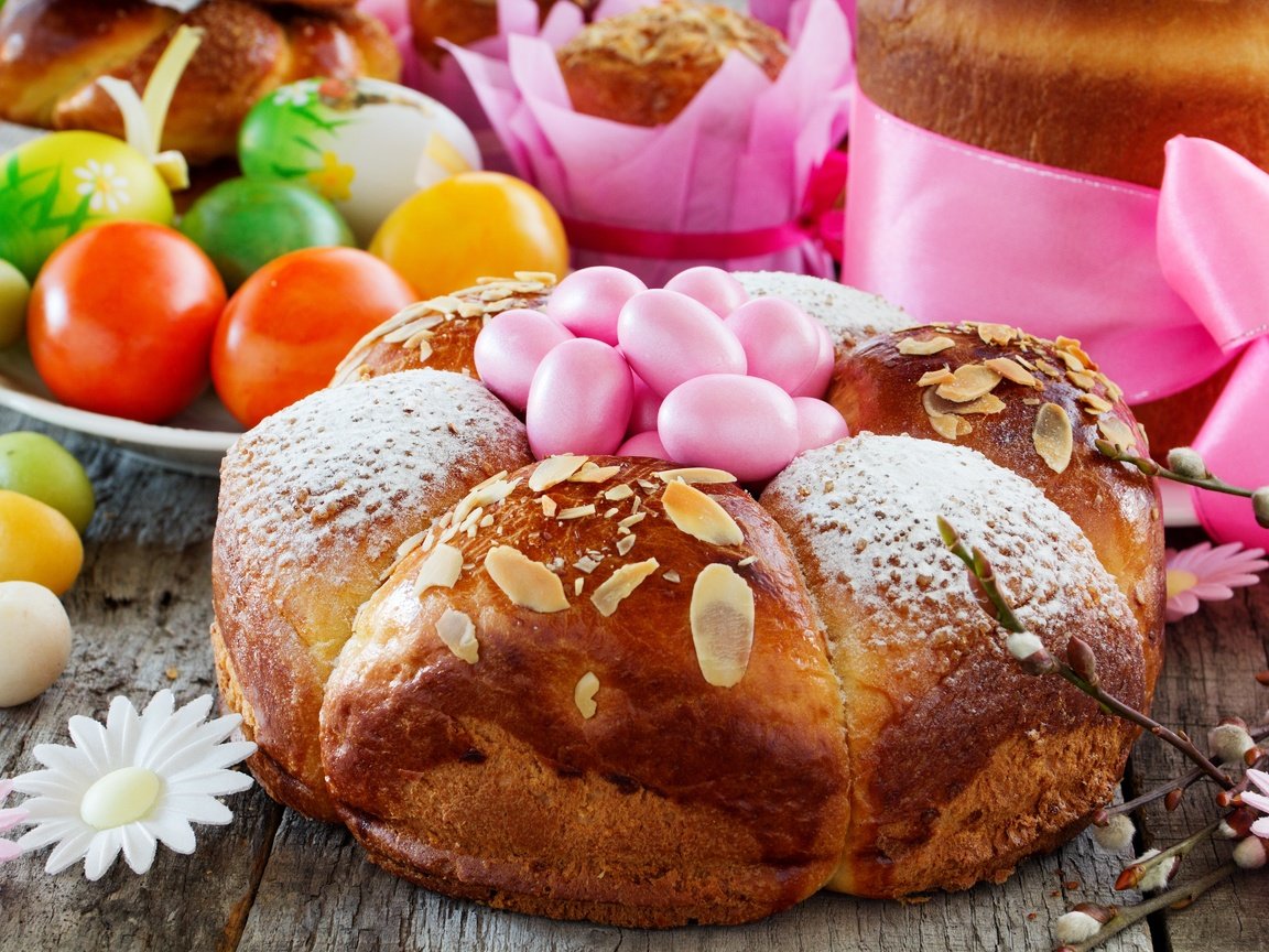 Обои пасха, яйца, выпечка, кулич, крашенные яйца, easter, eggs, cakes, cake, painted eggs разрешение 5184x3456 Загрузить