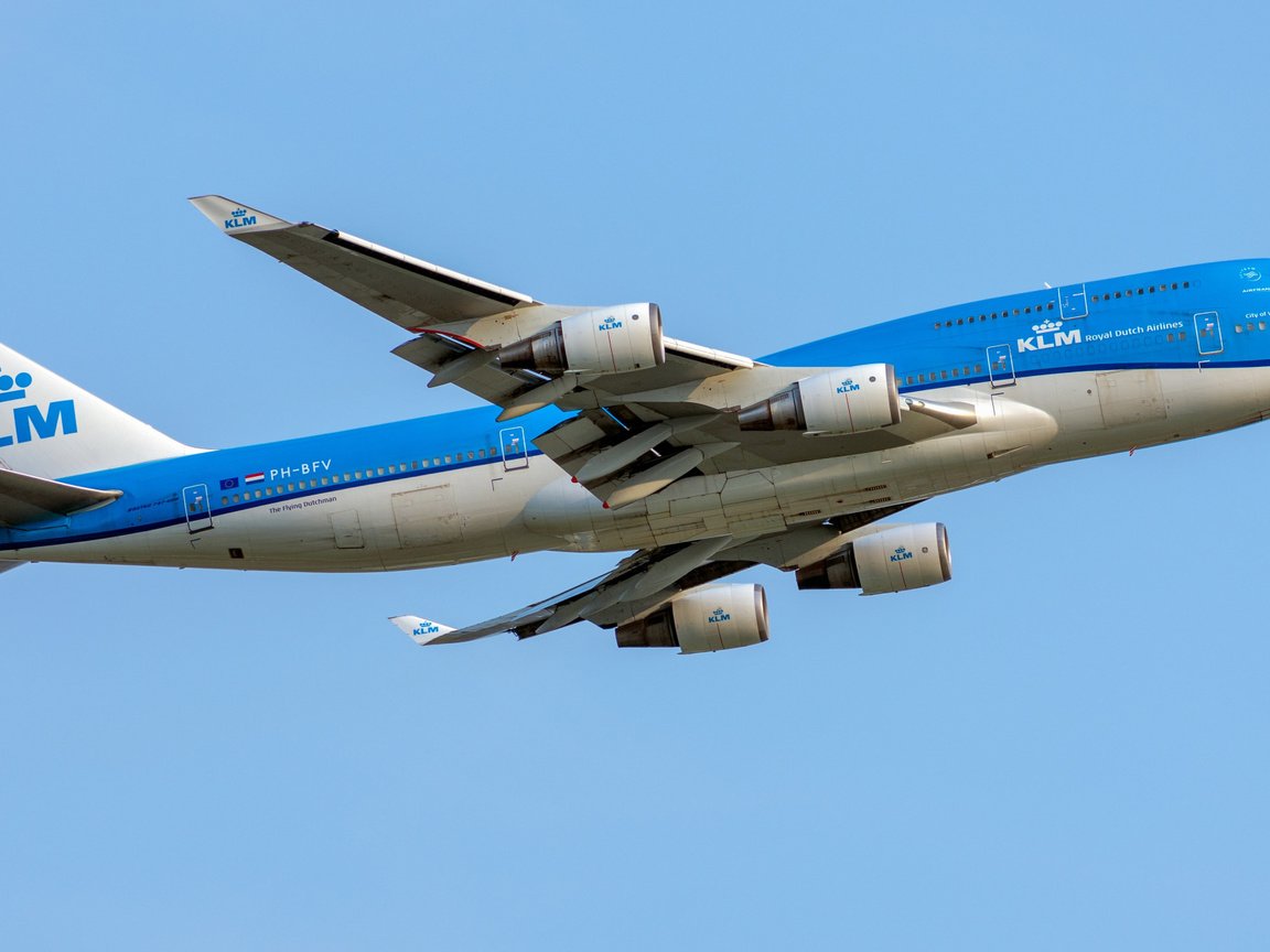 Обои боинг, klm, royal dutch airlines, 747-400m, boeing разрешение 2112x1188 Загрузить