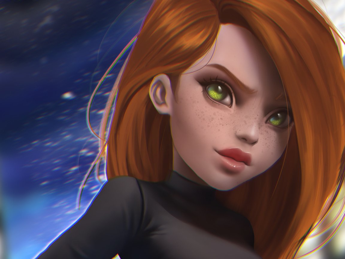 Обои арт, волосы, лицо, цифровое искусство, kim possible, ким, мультсериал, kim possible fanart, ким пять-с-плюсом, art, hair, face, digital art, kim разрешение 2085x1173 Загрузить