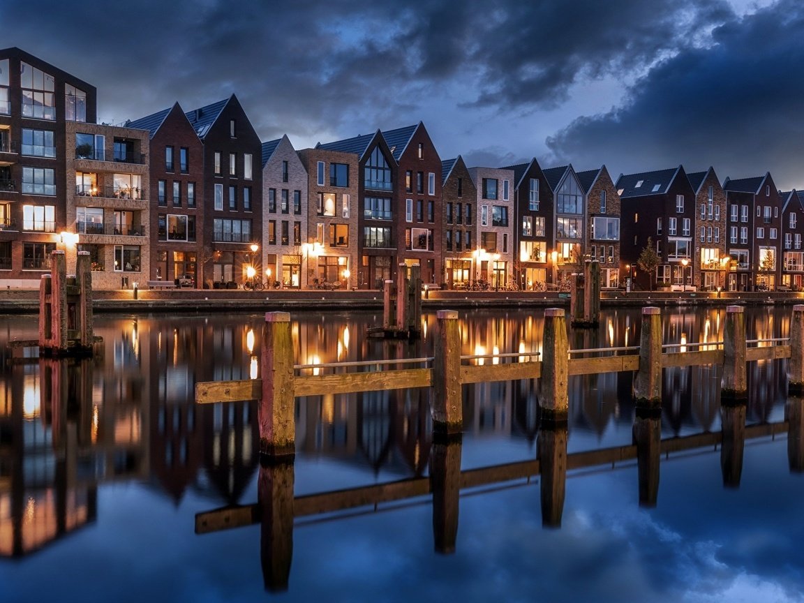 Обои нидерланды, северная голландия, водный канал, haarlem, netherlands, north holland, water channel разрешение 1920x1080 Загрузить