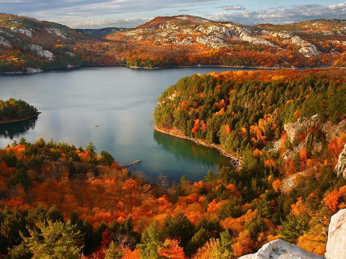 Обои озеро, осень, канада, онтарио, lake, autumn, canada, ontario разрешение 1920x1080 Загрузить