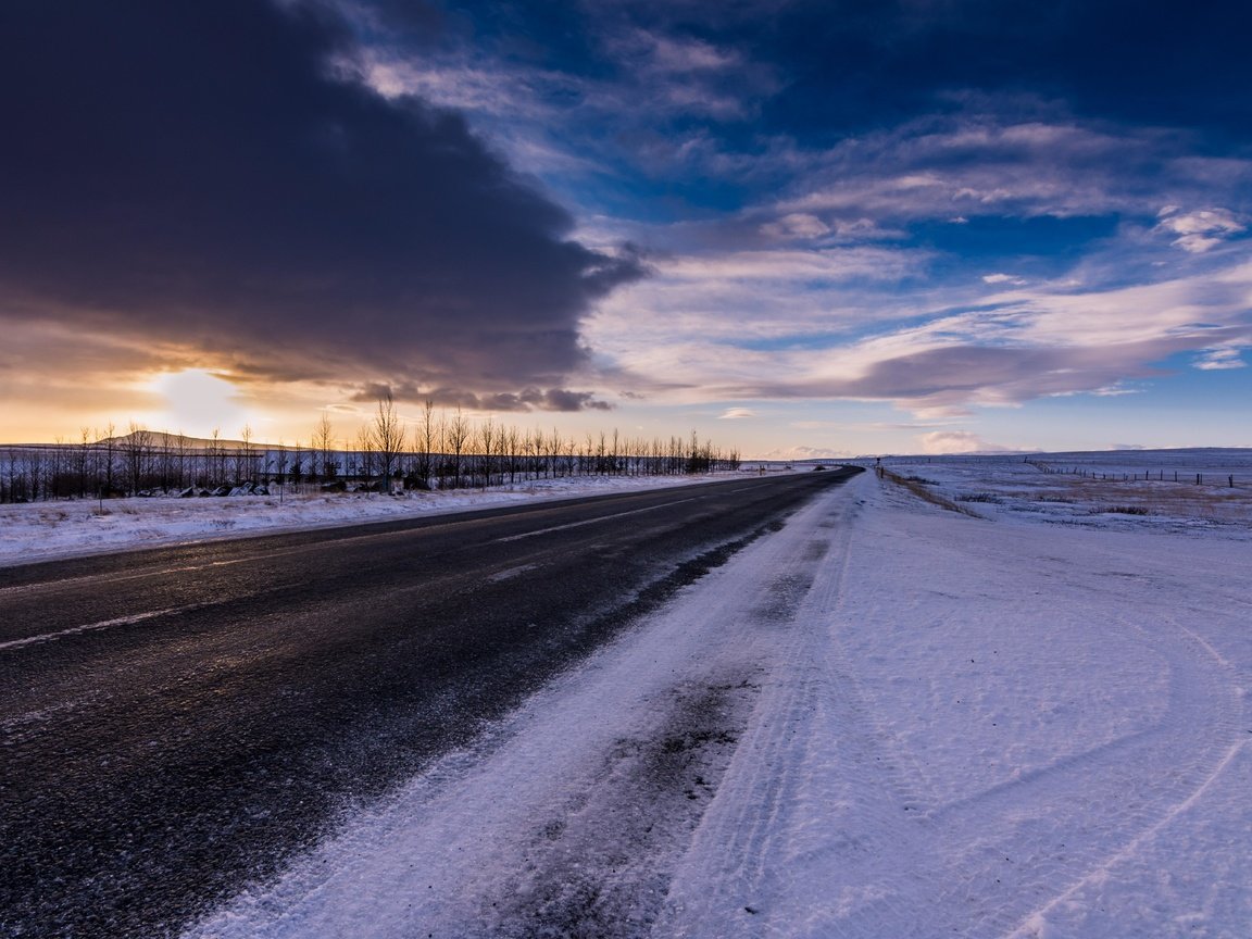 Обои дорога, зима, road, winter разрешение 6000x4000 Загрузить