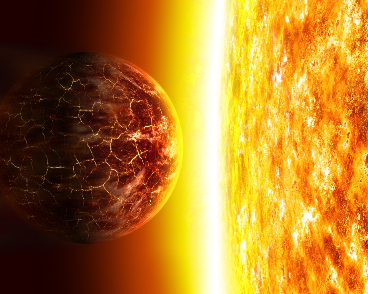 Обои солнце, планета, горит, the sun, planet, burns разрешение 1920x1200 Загрузить