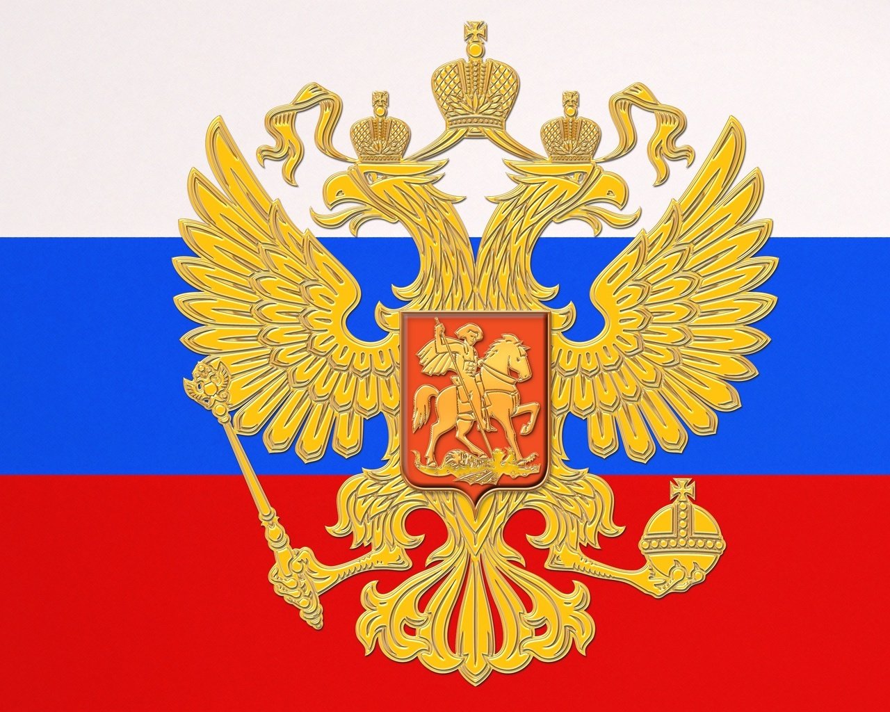 Обои герб, россия, флаг, триколор, coat of arms, russia, flag, tricolor разрешение 2560x1600 Загрузить