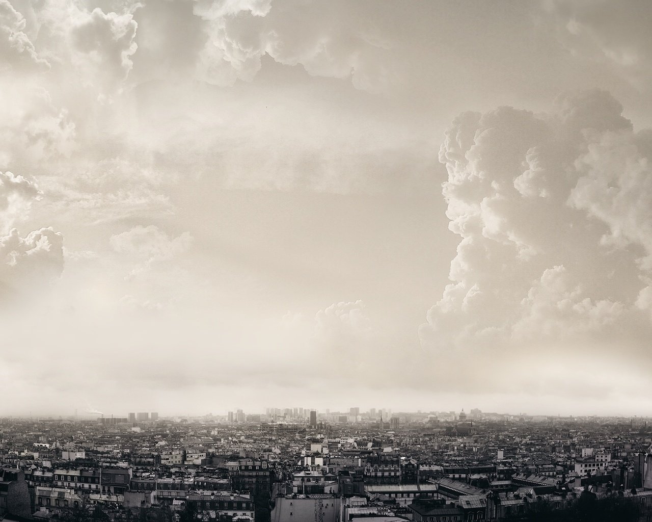 Обои облака, город, париж, clouds, the city, paris разрешение 1920x1200 Загрузить