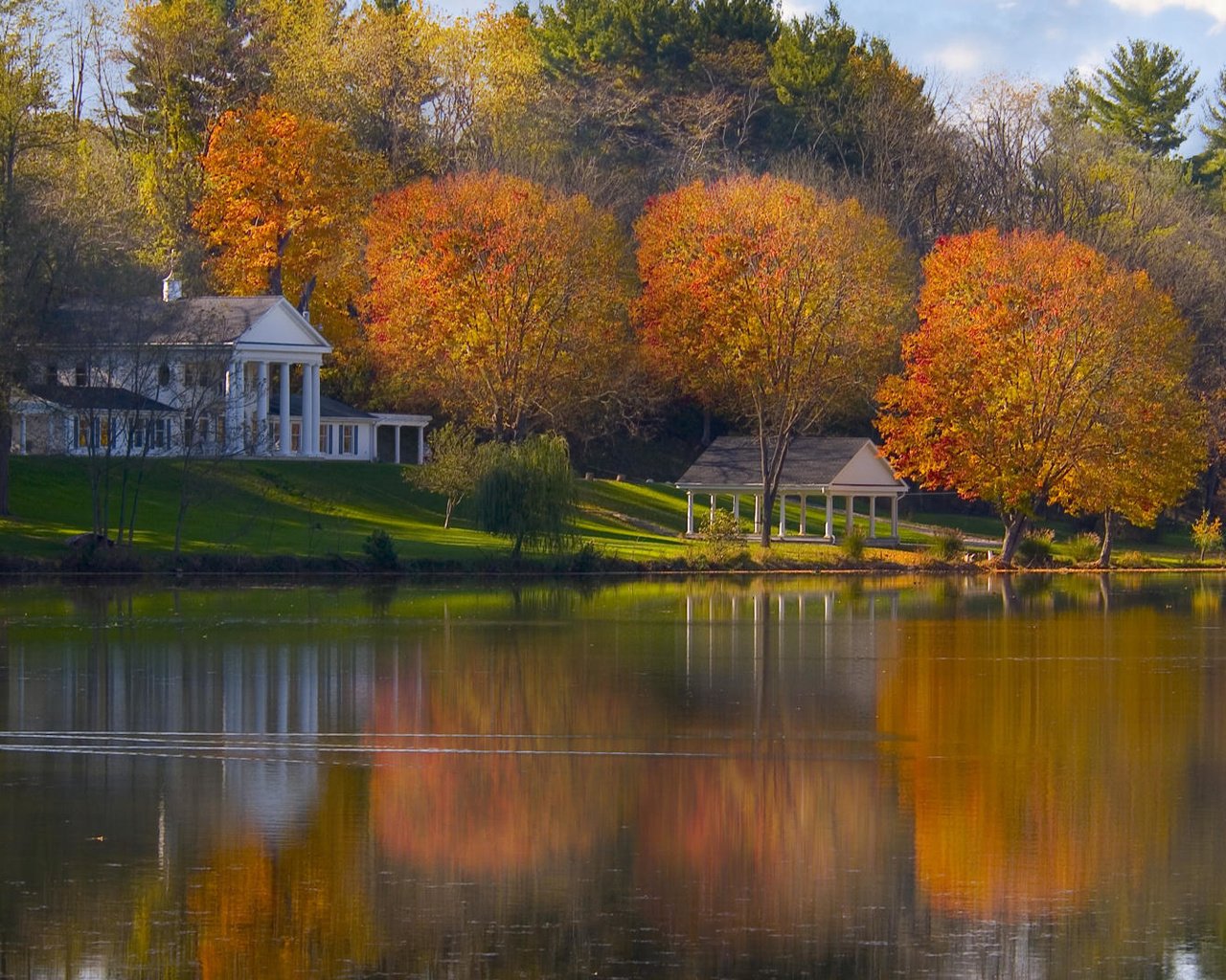 Обои озеро, осень, огайо, lake, autumn, ohio разрешение 1920x1080 Загрузить