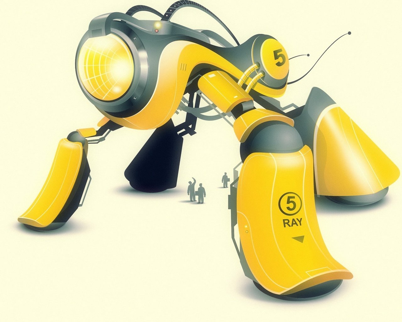 Обои желтый, вектор, робот, yellow, vector, robot разрешение 1920x1440 Загрузить