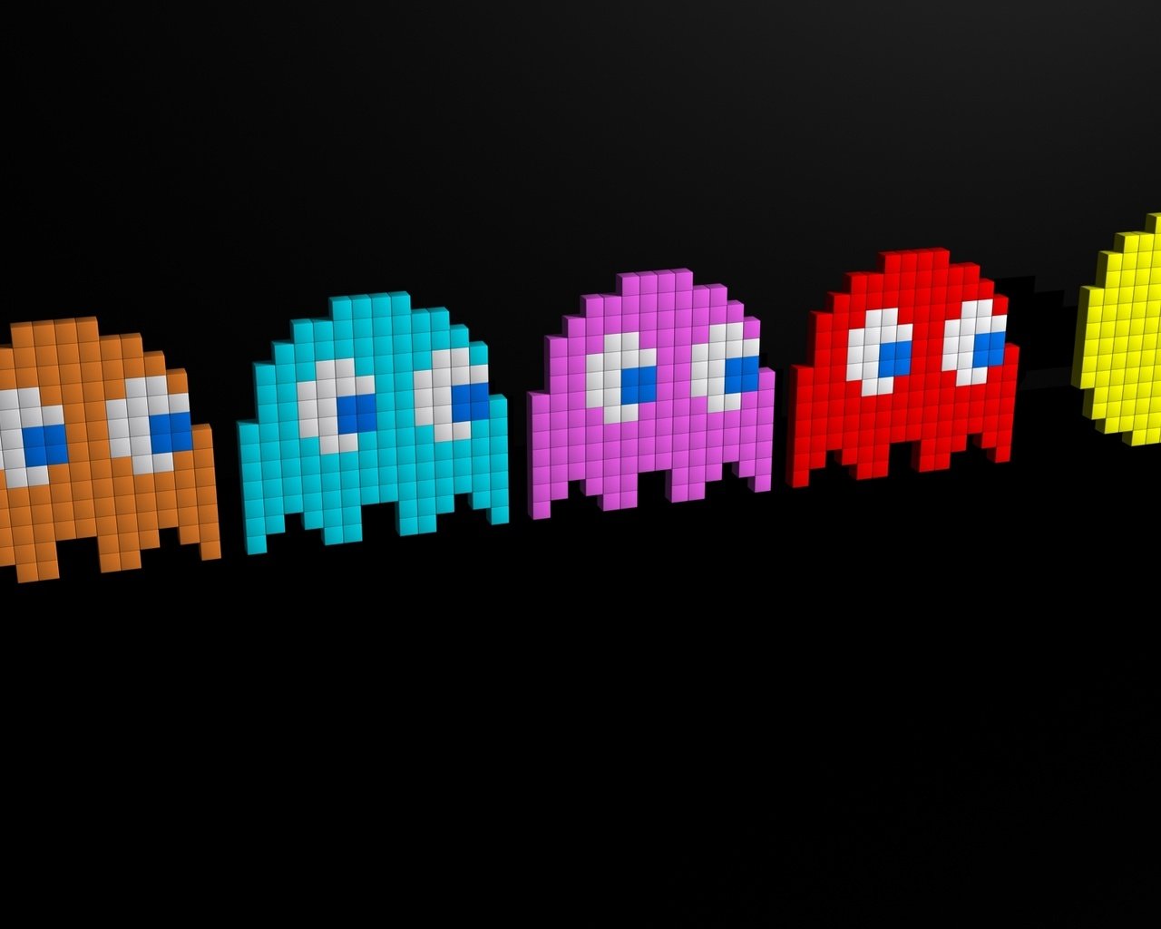 Обои классика, пиксели, пакман, classic, pixels, pacman разрешение 1920x1200 Загрузить