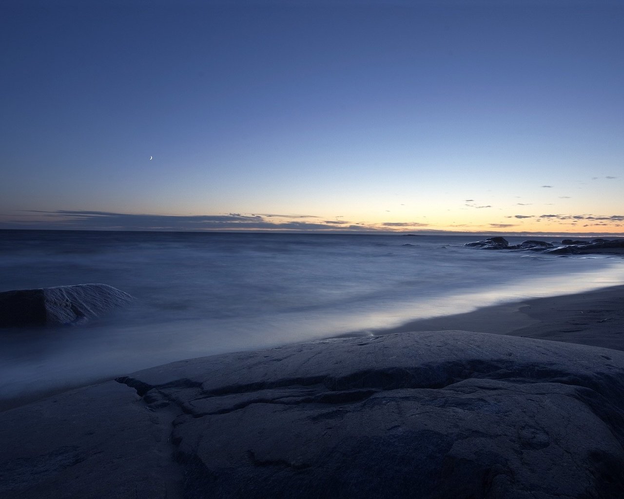 Обои вечер, берег, море, горизонт, the evening, shore, sea, horizon разрешение 1920x1200 Загрузить