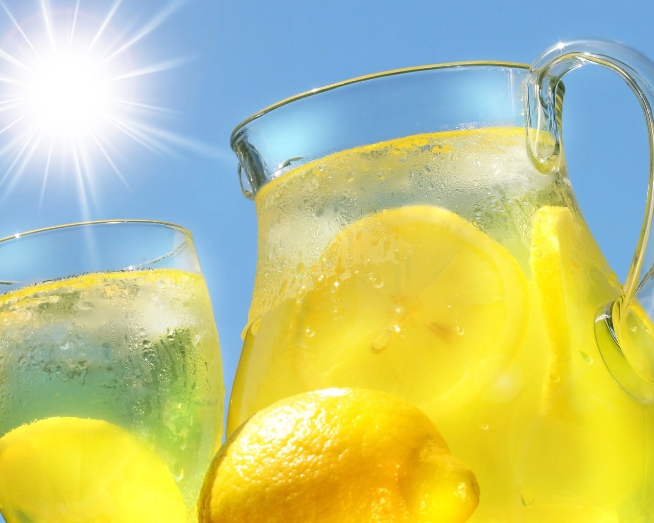 Обои пить, лимоном, кувшин, вс, drink, lemon, pitcher, sun разрешение 1920x1200 Загрузить