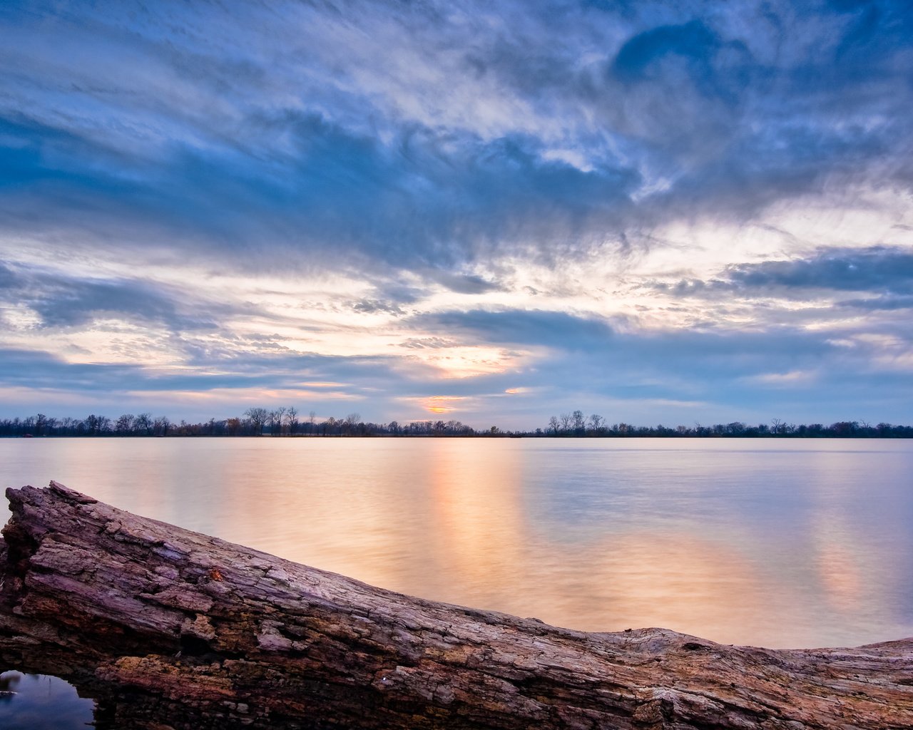 Обои небо, облака, вода, озеро, закат, иллинойс, the sky, clouds, water, lake, sunset, il разрешение 2560x1600 Загрузить