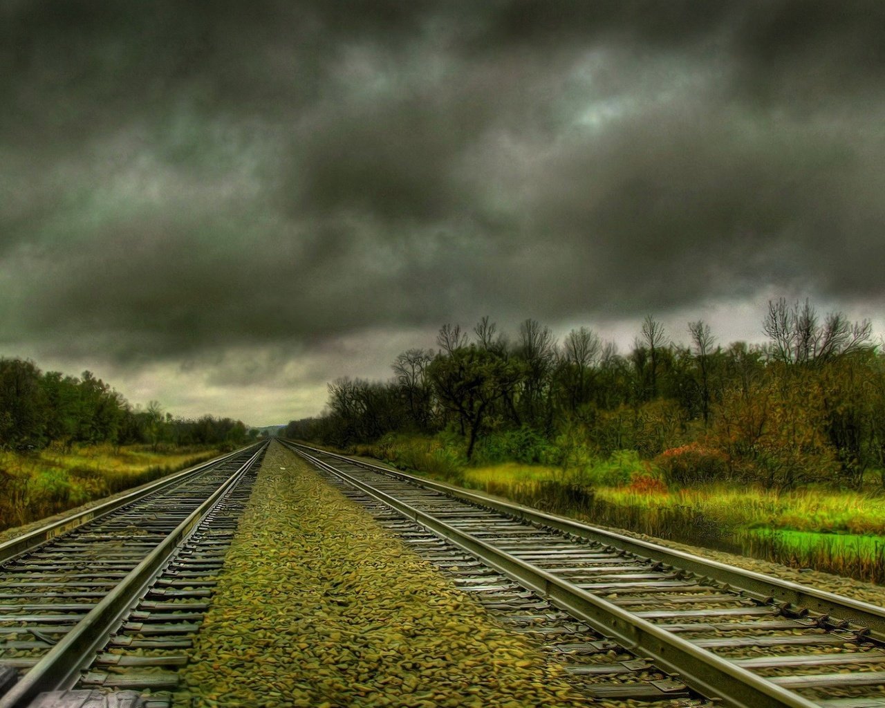 Обои дорога, облака, мрак, железная, road, clouds, the darkness, iron разрешение 1920x1200 Загрузить