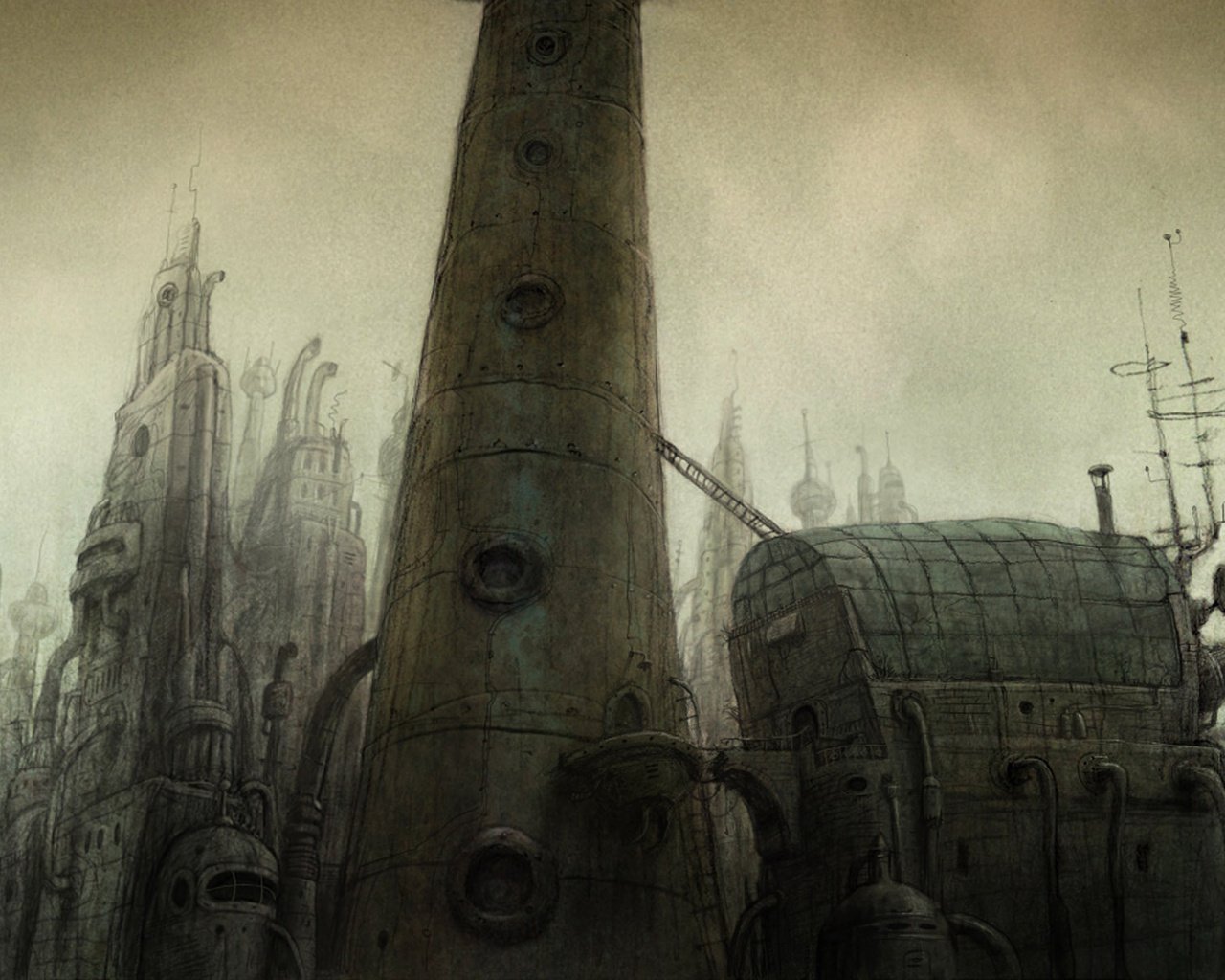 Обои башня, башни, машинариум, tower, machinarium разрешение 1920x1200 Загрузить