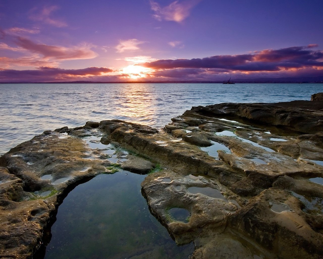 Обои вода, камни, закат, water, stones, sunset разрешение 1920x1200 Загрузить